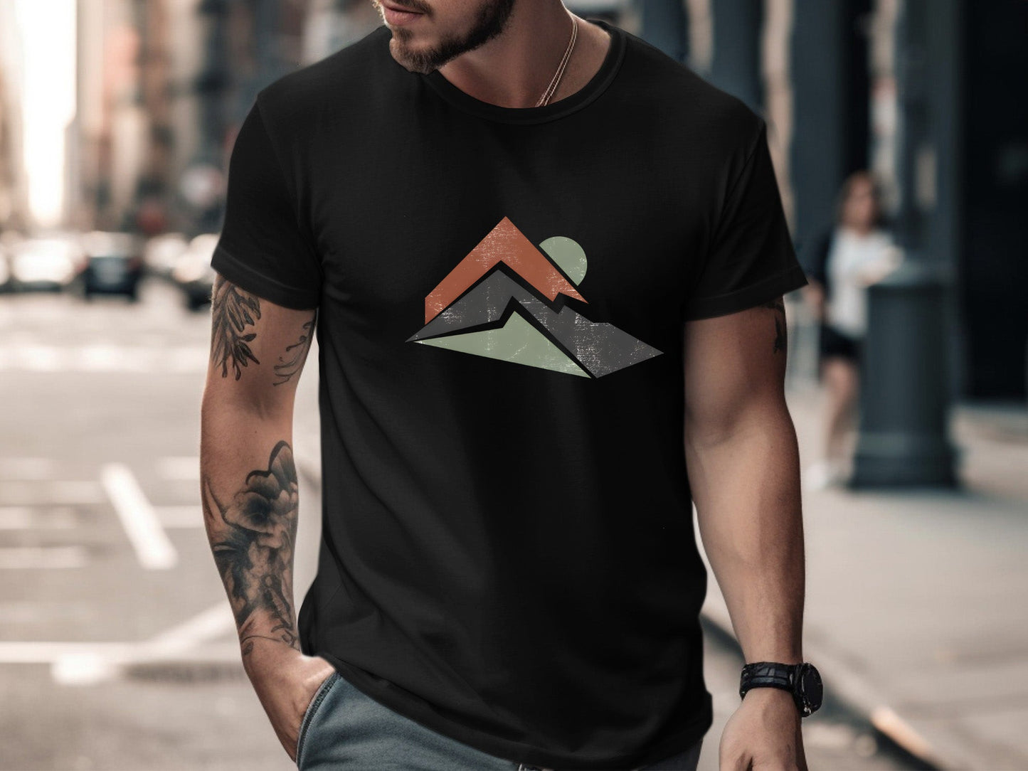 Minimalist Geometric Peak Mountain T-Shirt