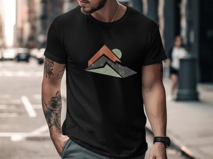 Minimalist Geometric Peak Mountain T-Shirt