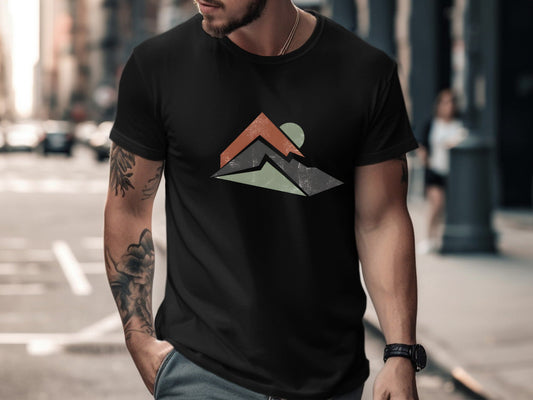 Minimalist Geometric Peak Mountain T-Shirt