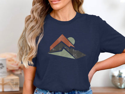 Minimalist Geometric Peak Mountain T-Shirt