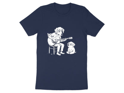 Dog Playing Guitar Sketch T-Shirt - Blues & Soul Music Graphic