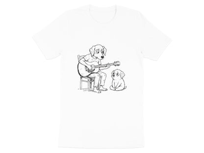 Dog Playing Guitar Sketch T-Shirt - Blues & Soul Music Graphic