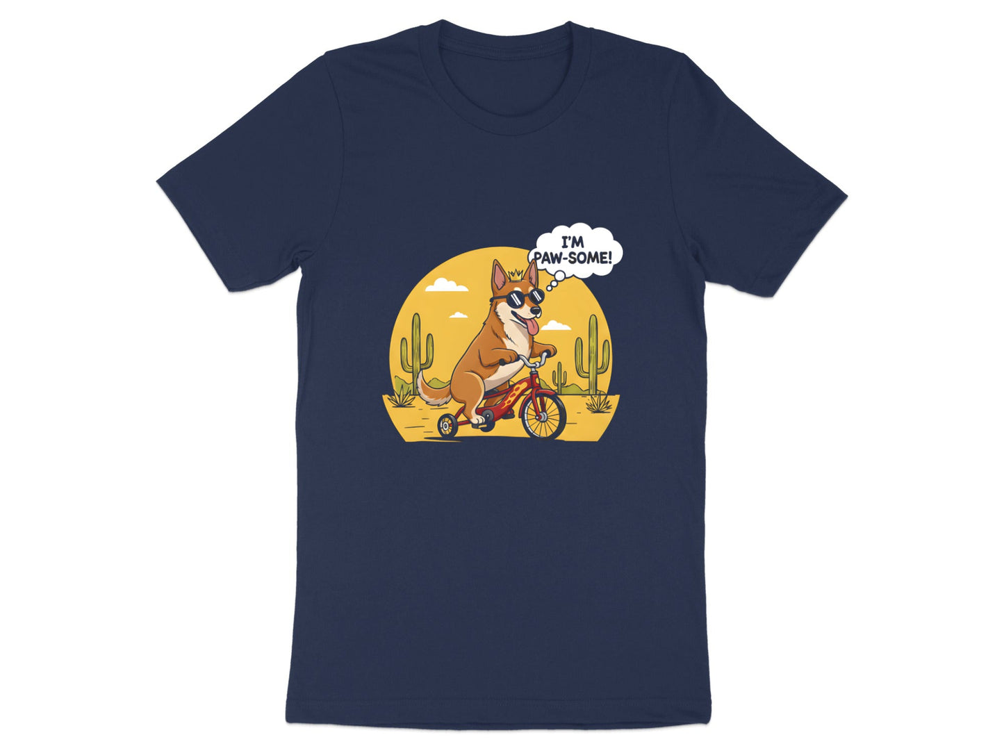 I'm Paw-some! Dog Riding Tricycle T-Shirt - Funny Pet Graphic