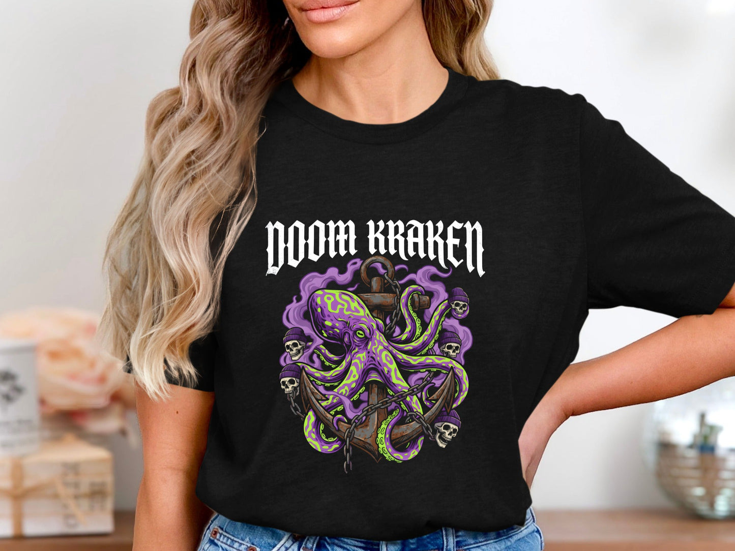 Doom Kraken Anchor T-Shirt - Nautical Horror Graphic