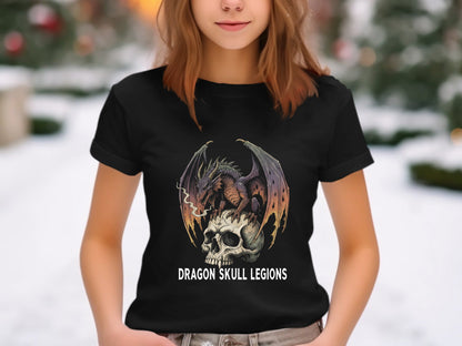 Dragon Skull Legions T-Shirt - Dark Fantasy Graphic Tee