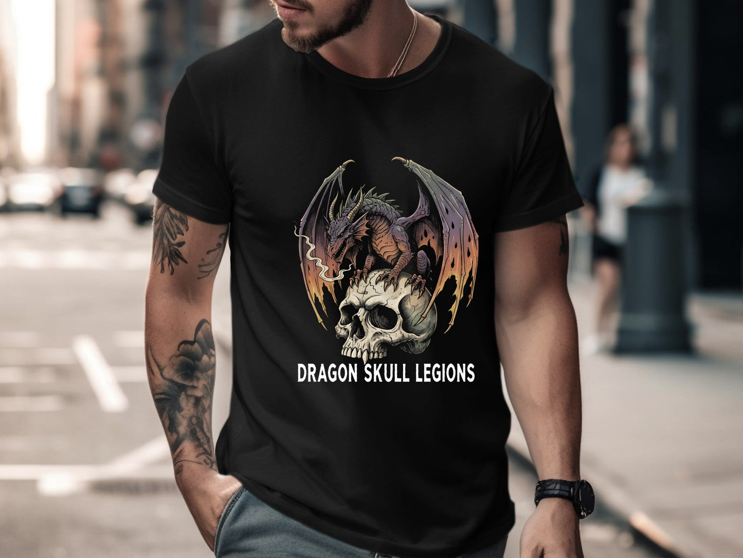 Dragon Skull Legions T-Shirt - Dark Fantasy Graphic Tee