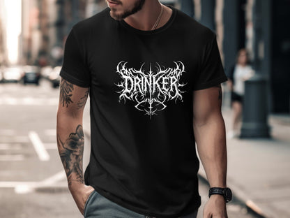 Drinker Heavy Metal Logo T-Shirt