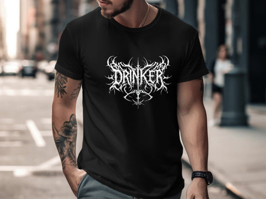 Drinker Heavy Metal Logo T-Shirt