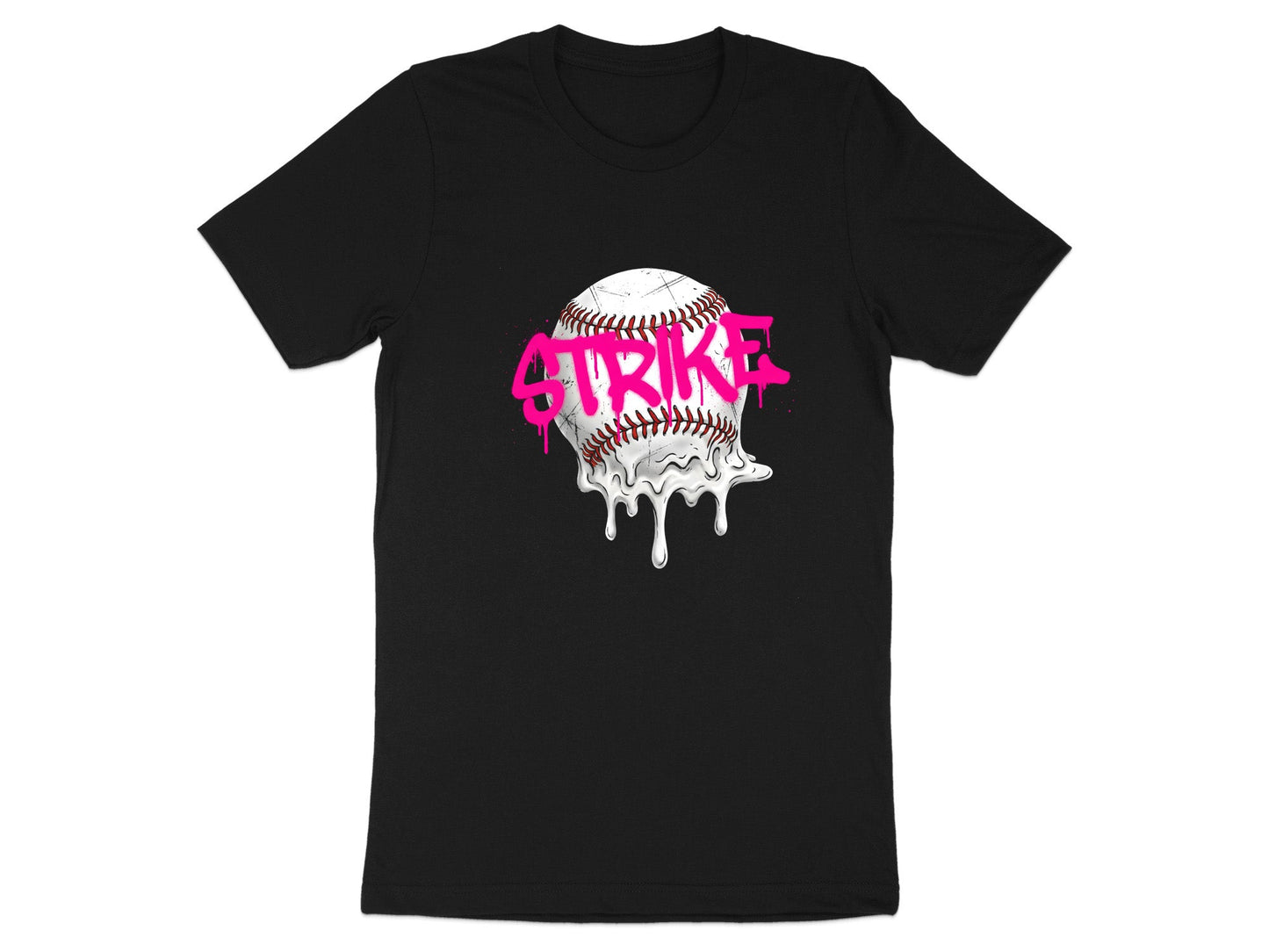 Pink Strike Melting Baseball Graffiti T-Shirt