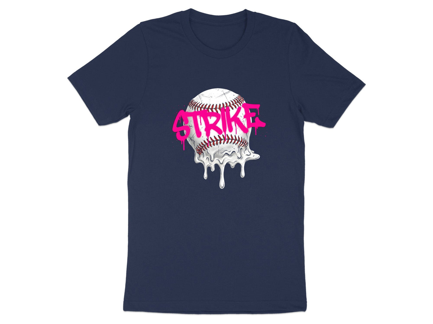 Pink Strike Melting Baseball Graffiti T-Shirt
