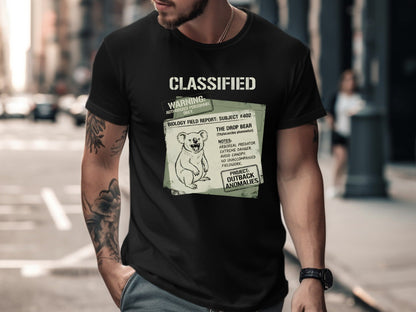 Drop Bear Classified Biology Field Report Black T-Shirt