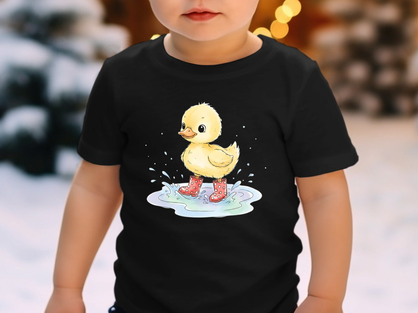 Cute Duckling In Red Gumboots Graphic Tee