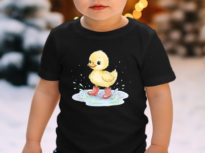 Cute Duckling In Red Gumboots Graphic Tee