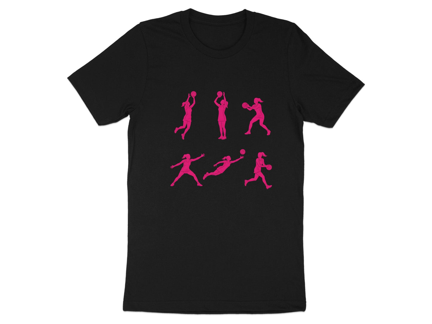 Netball Action Silhouettes Multi-Graphic T-Shirt