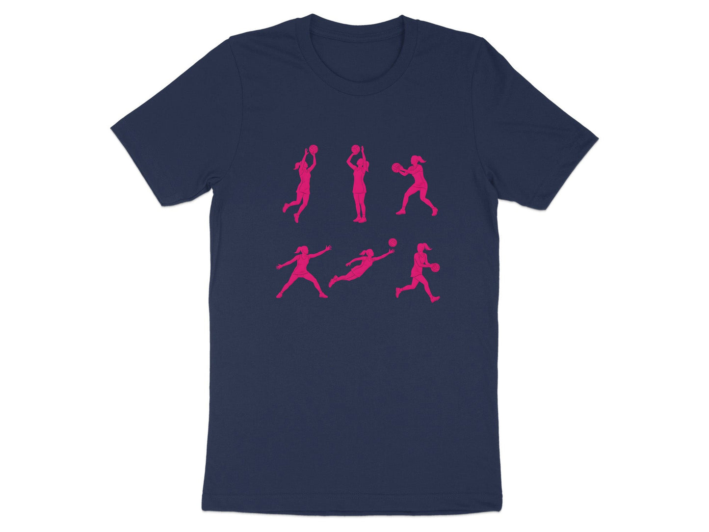 Netball Action Silhouettes Multi-Graphic T-Shirt