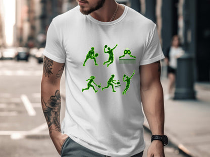 Pickleball Player Silhouettes Action Graphic Tee