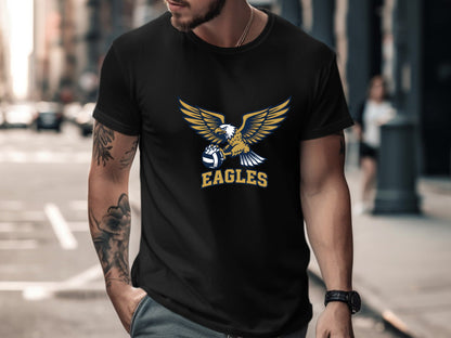 Eagles Volleyball Mascot Graphic T-Shirt