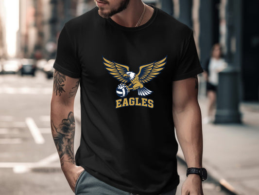 Eagles Volleyball Mascot Graphic T-Shirt