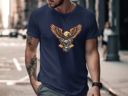 Eagle & Motorcycle Engine Men's Biker Tee