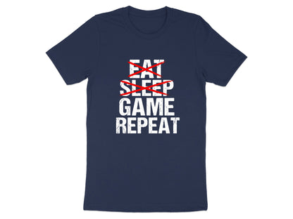 Eat Sleep Game Repeat Distressed Slogan Tee