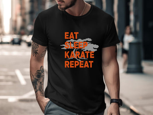 Eat Sleep Karate Repeat Bonsai T-Shirt