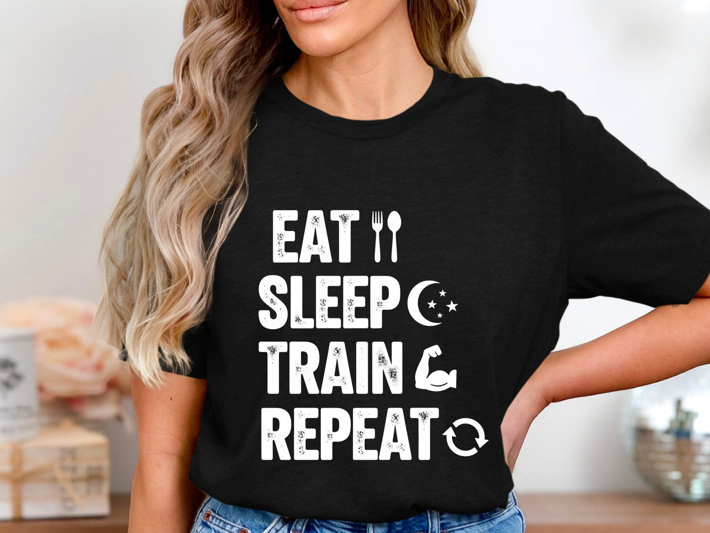 Eat Sleep Train Repeat Classic Fitness T-Shirt