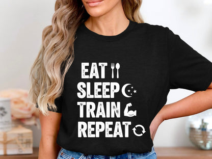 Eat Sleep Train Repeat Classic Fitness T-Shirt