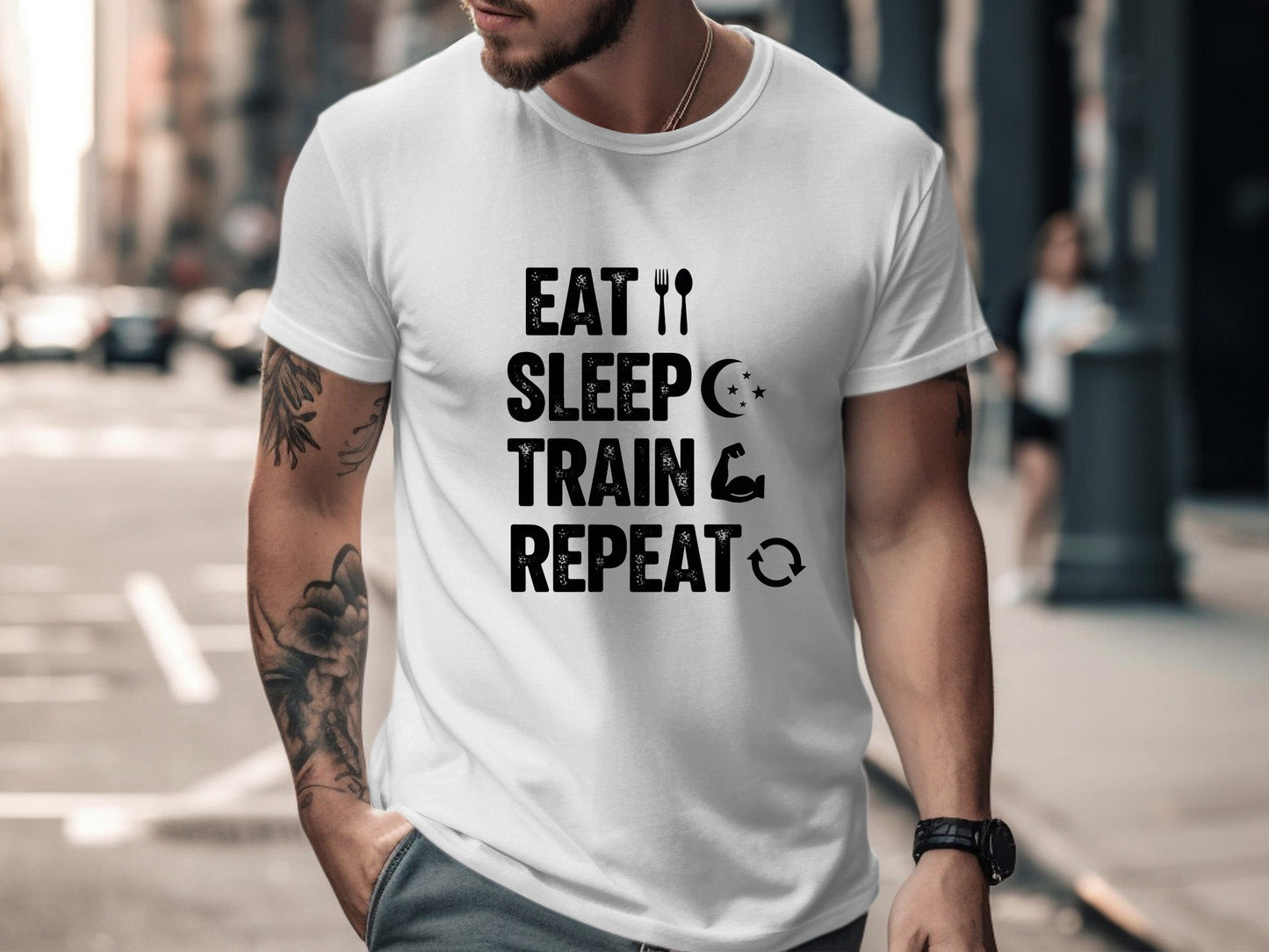 Eat Sleep Train Repeat Classic Fitness T-Shirt