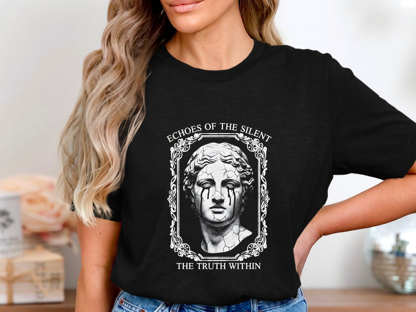 Echoes of the Silent T-Shirt - Weeping Statue Graphic Tee