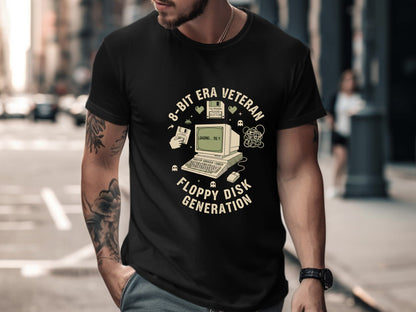 8-Bit Era Veteran Floppy Disk T-Shirt