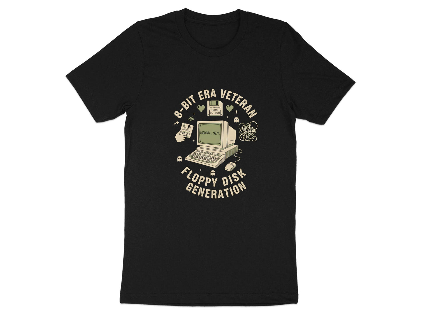 8-Bit Era Veteran Floppy Disk T-Shirt