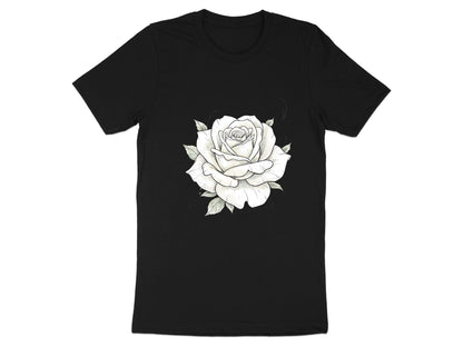 Ethereal White Rose Sketch T-Shirt