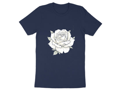 Ethereal White Rose Sketch T-Shirt