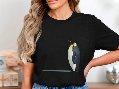 Emperor Penguin Silhouette T-Shirt - Minimalist Antarctic Art