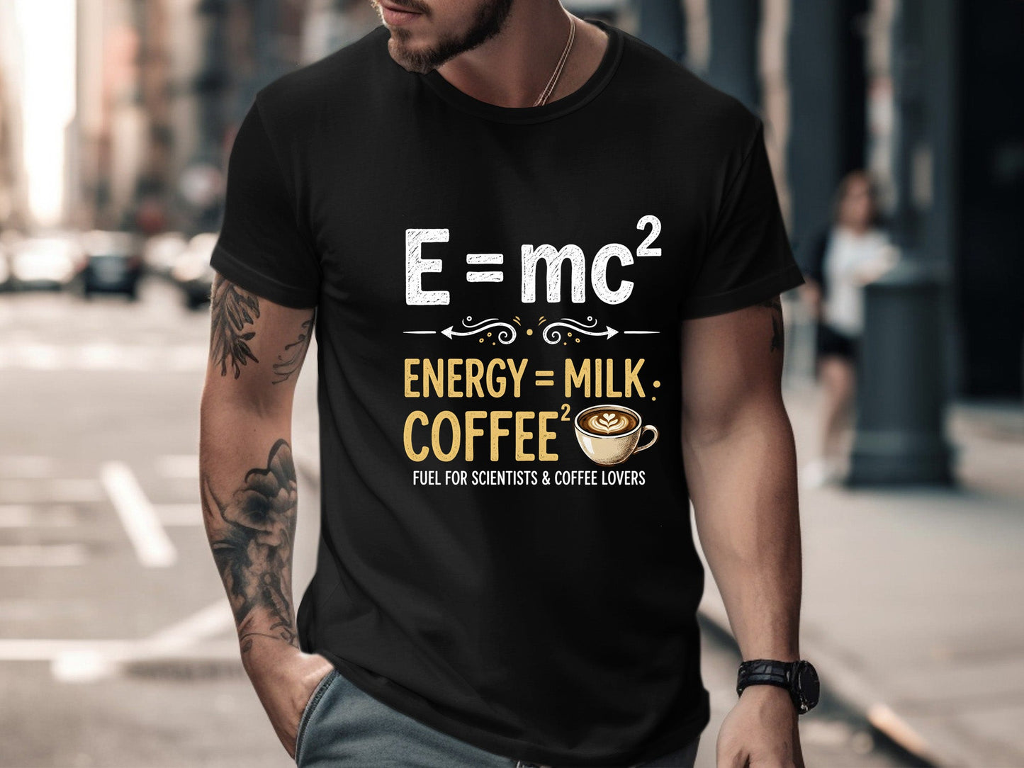 E=mc2 Coffee and Milk Physics T-Shirt