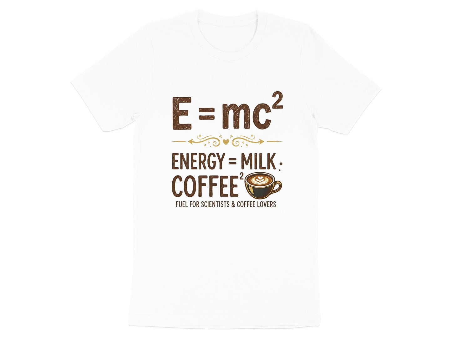 E=mc2 Coffee and Milk Physics T-Shirt