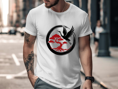 Zen Crane & Bonsai Martial Arts T-Shirt