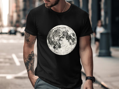 Realistic Full Moon T-Shirt - High-Detail Lunar Graphic