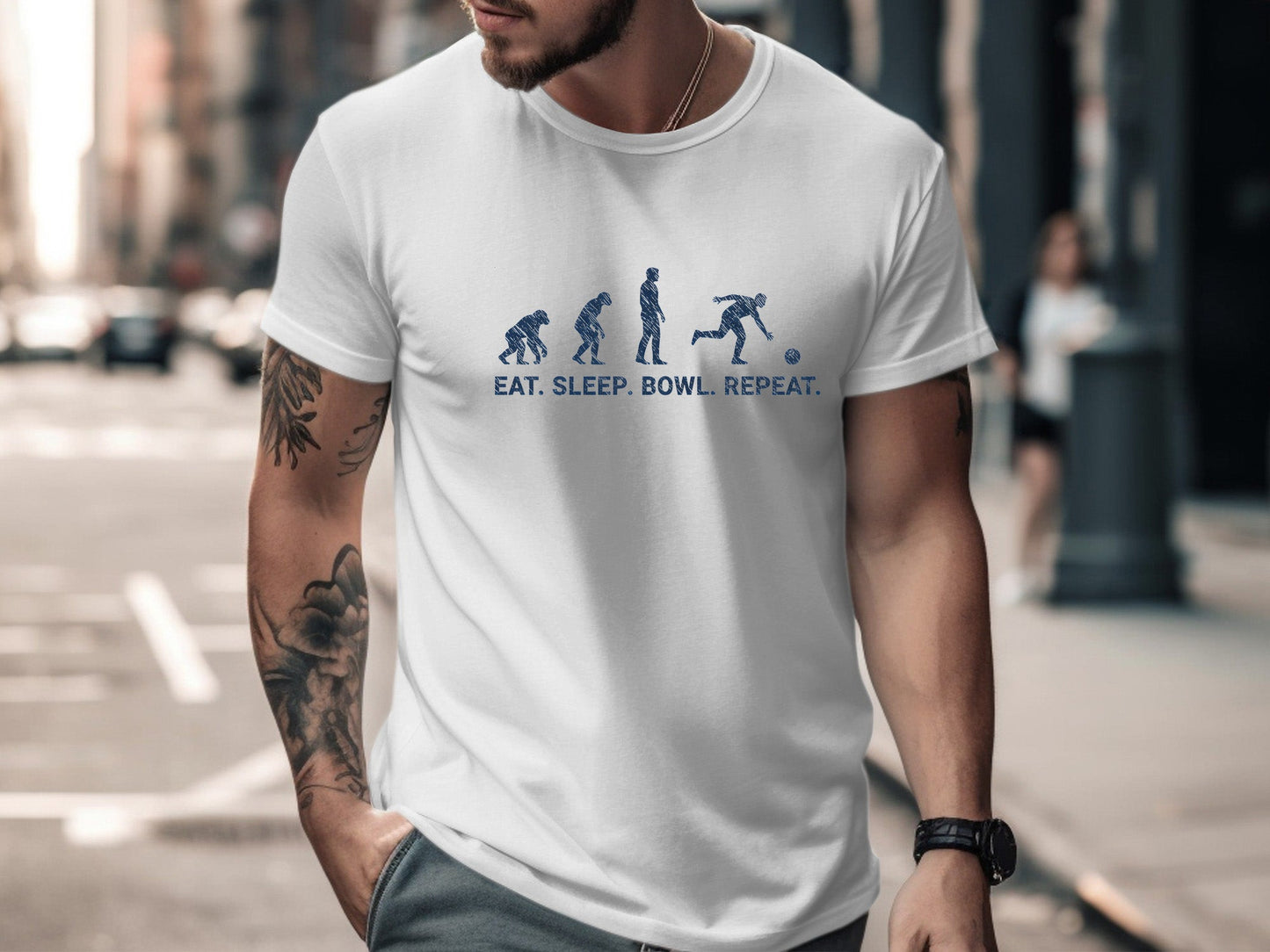 Evolution of Bowling Ten Pin Retro Silhouette Tee