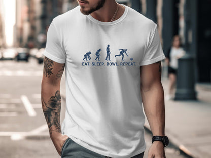 Evolution of Bowling Ten Pin Retro Silhouette Tee