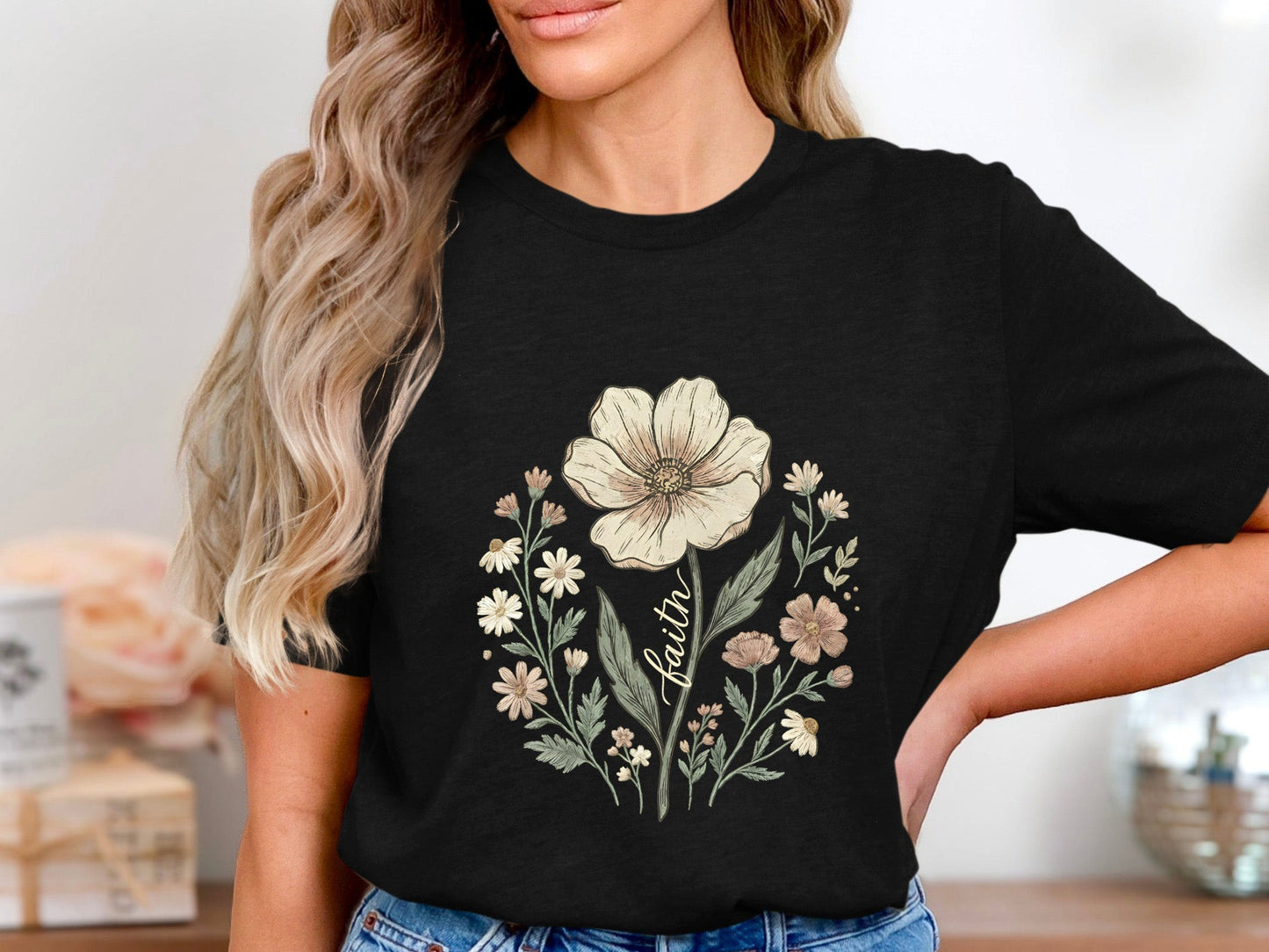 Faith Botanical Bloom Graphic T-Shirt