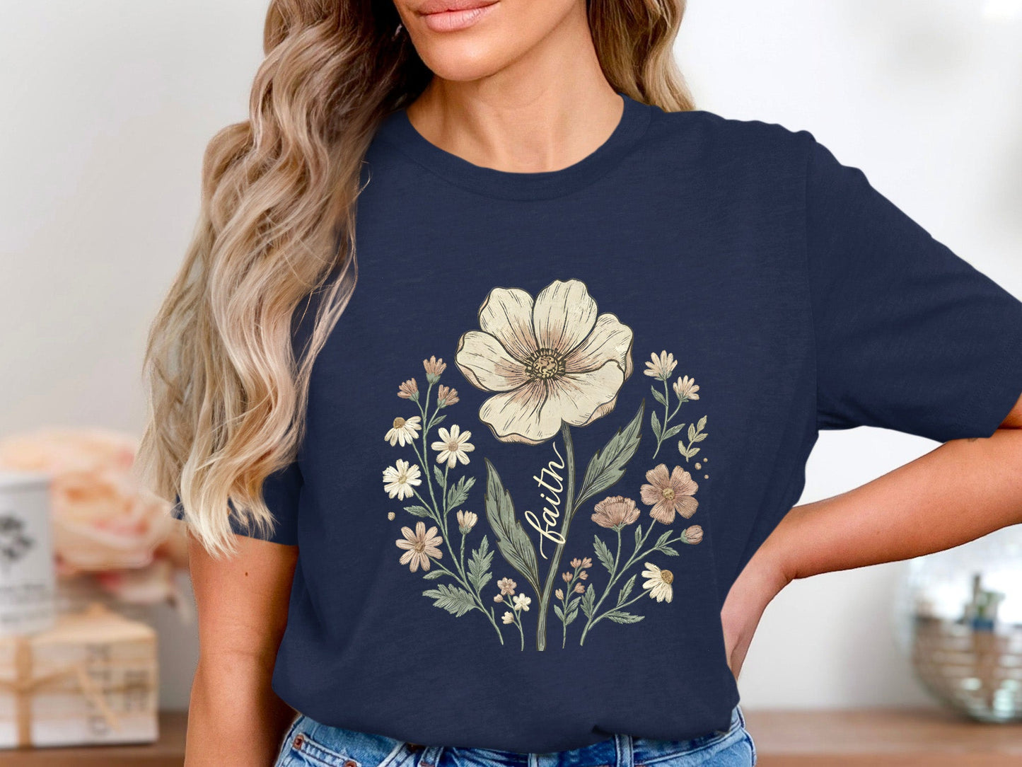 Faith Botanical Bloom Graphic T-Shirt