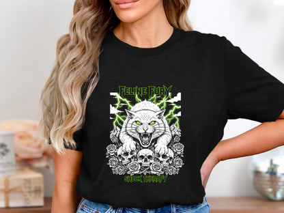 Feline Fury Shock Therapy Metal Cat T-Shirt