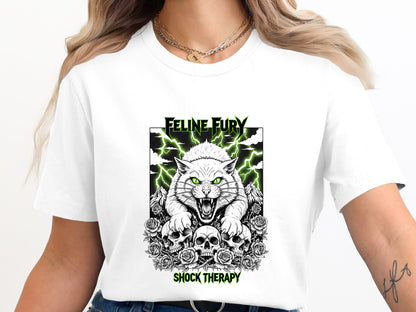 Feline Fury Shock Therapy Metal Cat T-Shirt