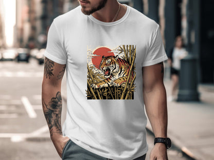 Traditional Japanese Tiger & Bamboo T-Shirt