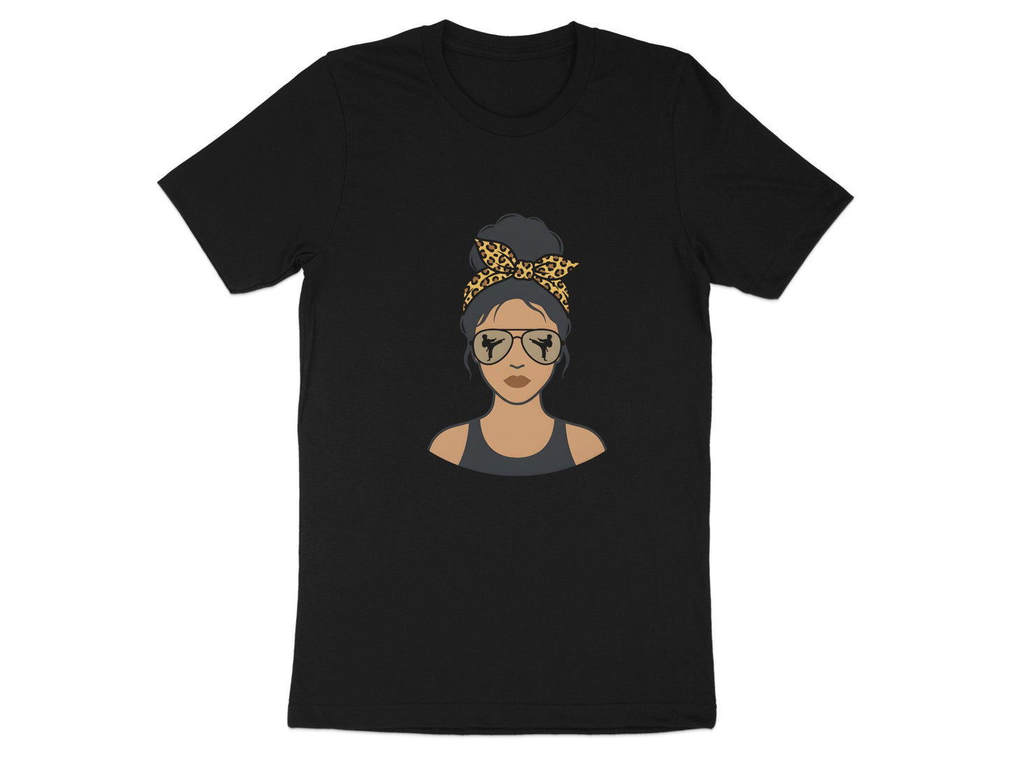 Karate Mom Leopard Print Silhouette T-Shirt