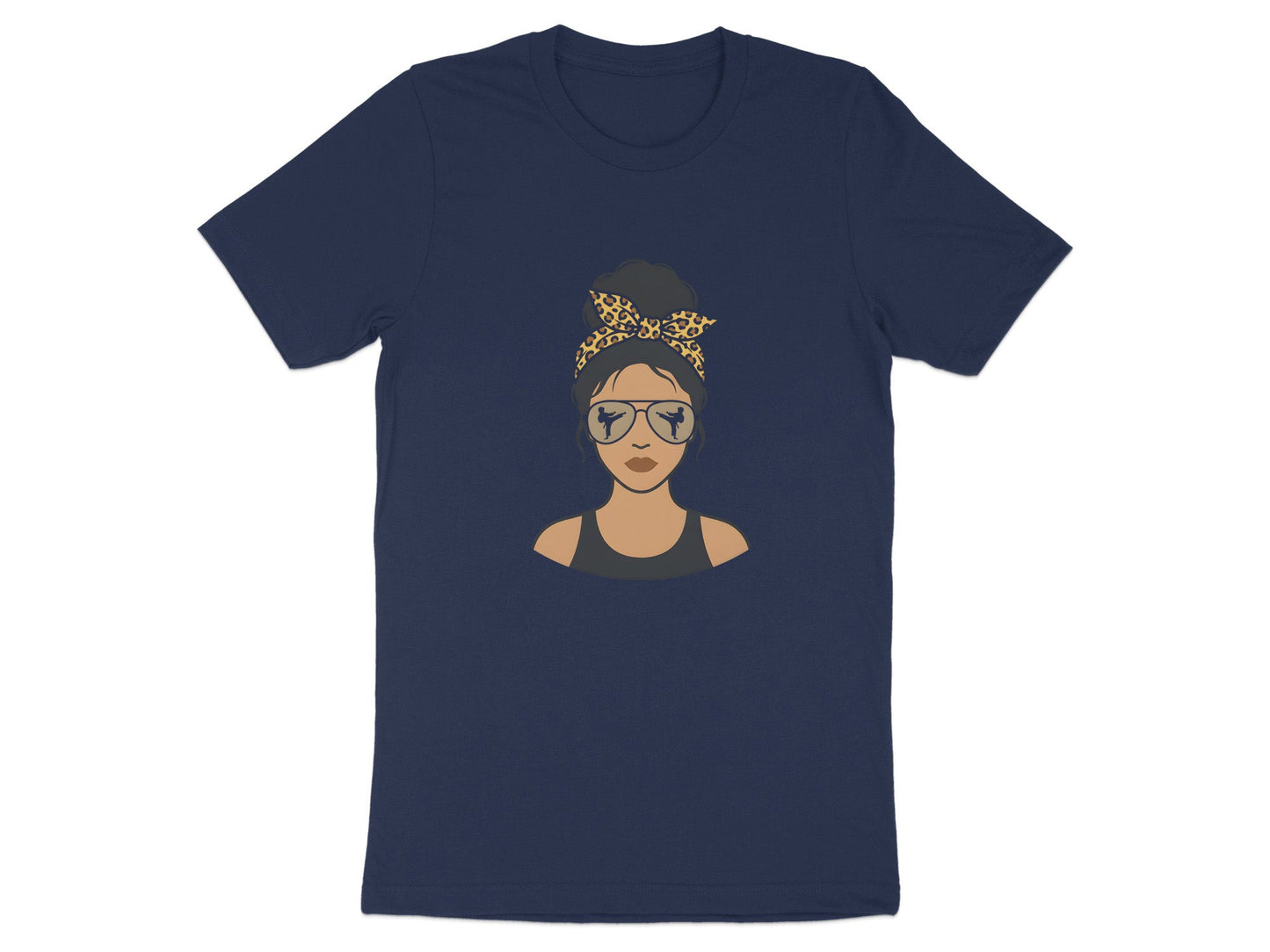 Karate Mom Leopard Print Silhouette T-Shirt