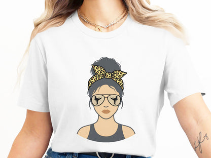 Karate Mom Leopard Print Silhouette T-Shirt