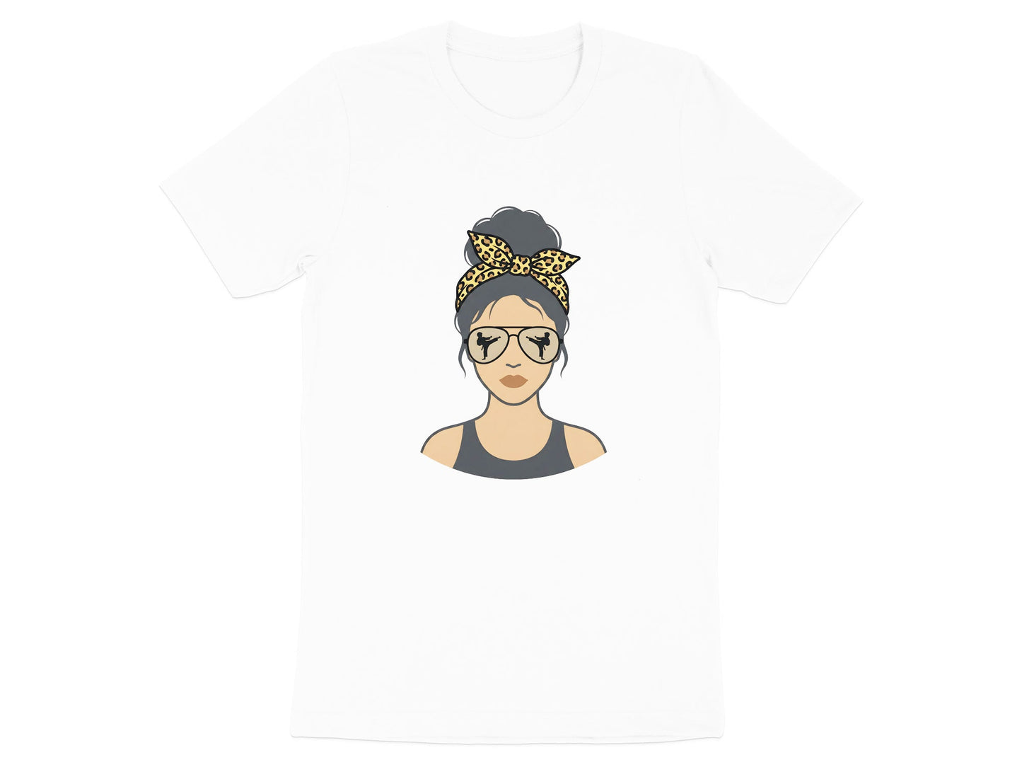 Karate Mom Leopard Print Silhouette T-Shirt