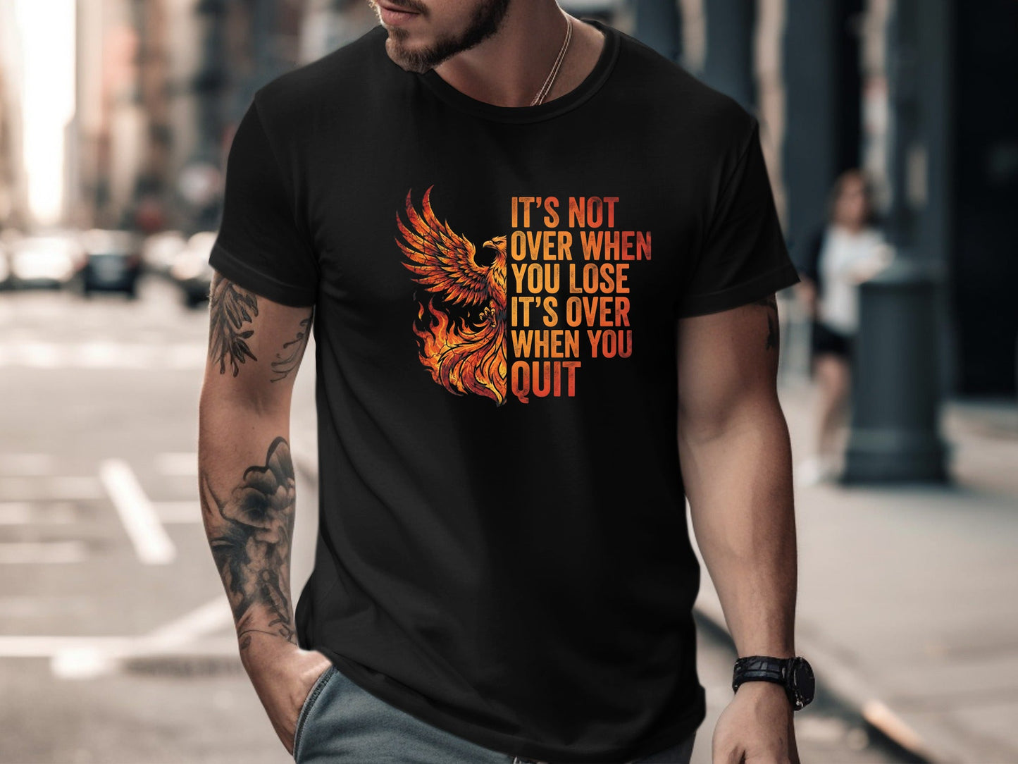 Fiery Phoenix Motivational Quote T-Shirt